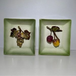 Wildwood Ceramic Hanging Picture Art Fruit Pasadena CA Relief Green Asis